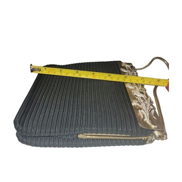 Vintage 1960s Faye Mell Design Fleurette, Inc Black Eveing Bag Cluch - Picture 14 of 16